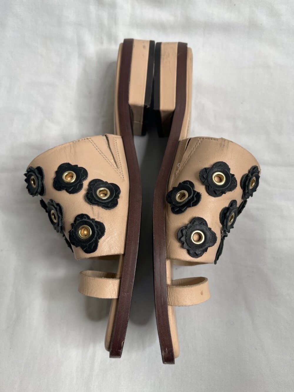 Cole Haan Womens Carly Floral Leather Slide Sandals 8 M - Picture 7 of 10